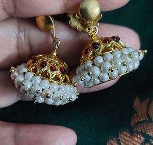 Mother daughter Kempu stone Jhumkas, big and small