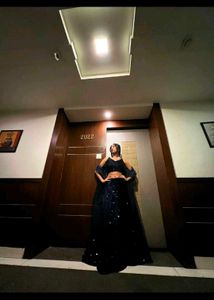 Designer Navy Blue🧿 Lehenga Choli with Net Dupatt