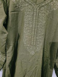 Beautiful Mehendi colour woolen suit