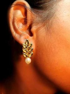 Pearl Leaf Earrings