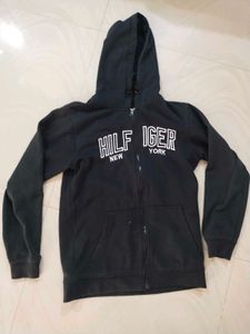 Branded Sweater Jacket With Hoodie