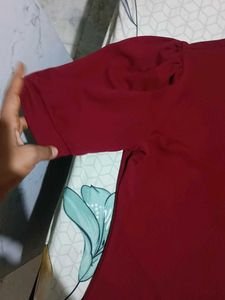 Maroon Puff Sleeve Top