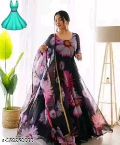 Floral Print Ethnic Gown
