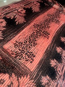 Black and Peach Designer Saree