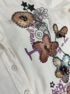 Original Desigual Women White Shirt/Embroidered