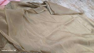 party wear gold crush saree