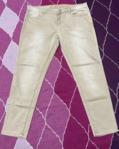 Women Beige Jeans