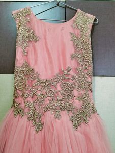 Pink Gown With Beautiful Embroidery