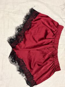 Red Lace Pajama Shorts