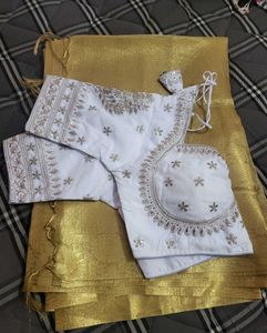 Tissue saree with blouse