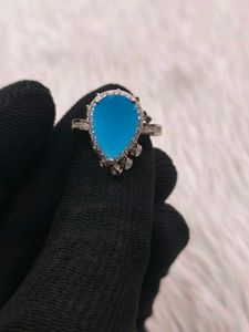 Blue Stone Ring 925 Silver Sterling
