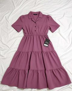 With Tag Ruffle Midi Dress