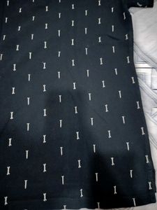 Black Printed polo T-Shirt