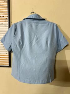 Light Blue Button-Up Top
