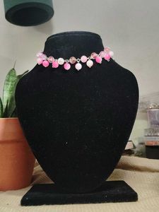 Pink Beaded Choker