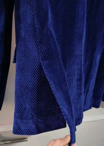 Navy Blue Velvet Blazer