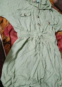 Sage Green Shirt Dress (One Piece)