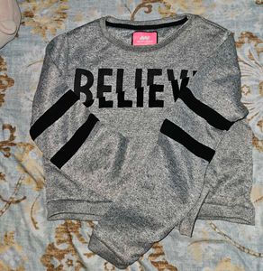 Believe Grey Top