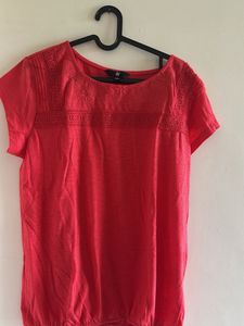 Peach Embroidered Top