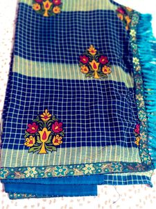 Blue Floral Saree