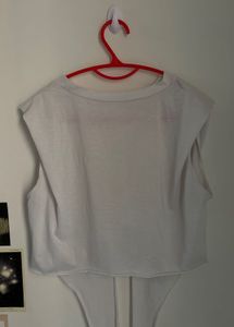 Plain White Tie Crop Top