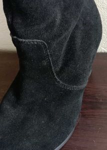 Real suede calf lenght boot