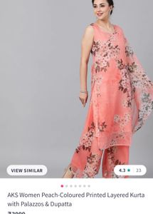 AKS Kurti Suit Set With Dupatta, Earlier It Was Attached To Kurti As Shown In Second Imagine But It Was Not Looking That Good So I Detached It. Only Used For 2-3 Hours