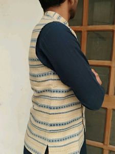 Trendy Beige Men’s Ethnic Wear with a Pocket
