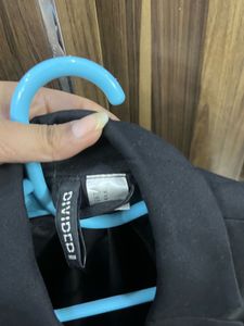 new H&amp;M black oversized solid overcoat blaz