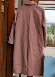 Double breasted Pink Long Trench Coat