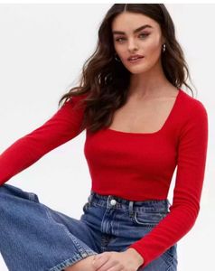 Red Long Sleeve Top