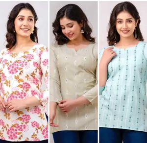 VROEGER Floral Printed Short Kurti for Women Pack