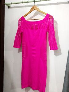 Magenta Colour Frock For Girls