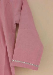 Pink Top with Detail and plane pant