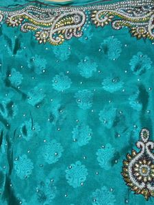Elegant Teal Embellished Saree