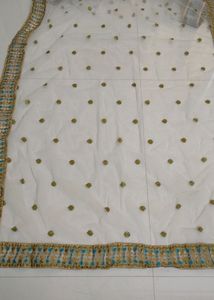 Heavy Embroidery Cream Colour Lehenga Choli