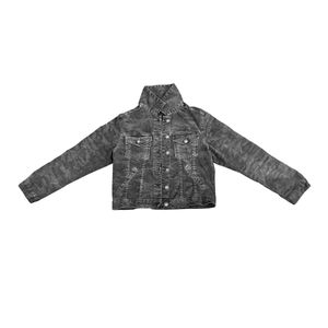 Black Denim Jacket In Army Design