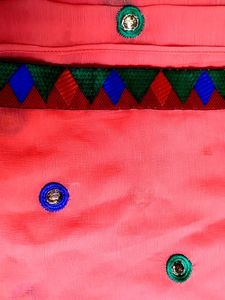 Embroidered Peach Saree