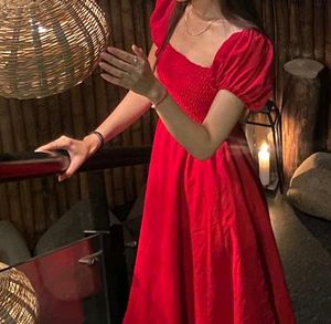 Crimson Cascade Red Dress
