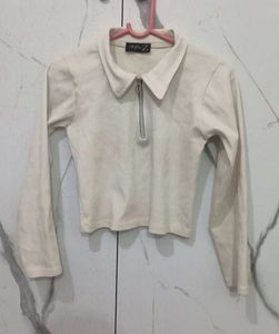 Full Sleeve Polo Neck Top