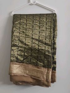 Elegant Black & Gold Saree