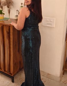 Embellished Green Sequence Dress