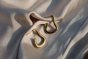 Chic Gold Tone Irregular Hoop Earrings