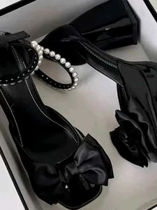 Black Platform Heels with Bow