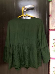 Embroidered Green Top