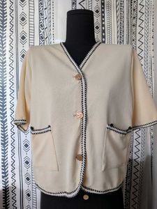 Vintage Cream Button-Up Top