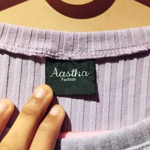 Lavendar Round Neck Full Sleeves