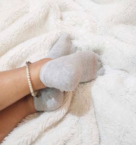 Worn Grey Ankle Socks