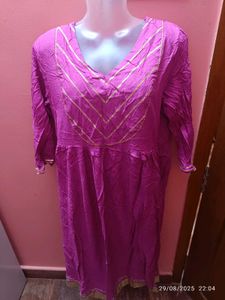 Xxl Pink Gottapatti WorkKurta