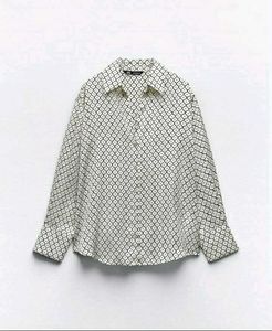 ZARA satin Geometric Shirt